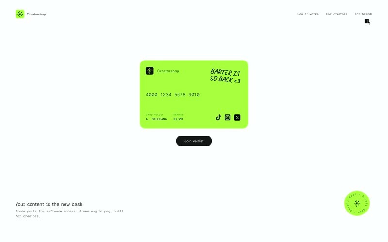 Creatorshop 首屏探索