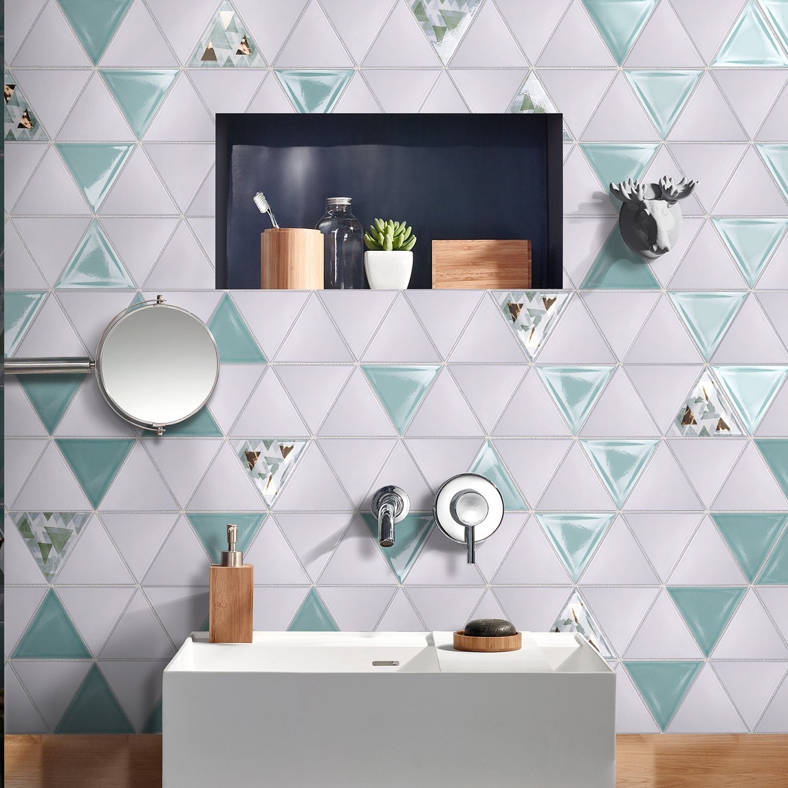 轻奢三角北欧风格艺术瓷砖