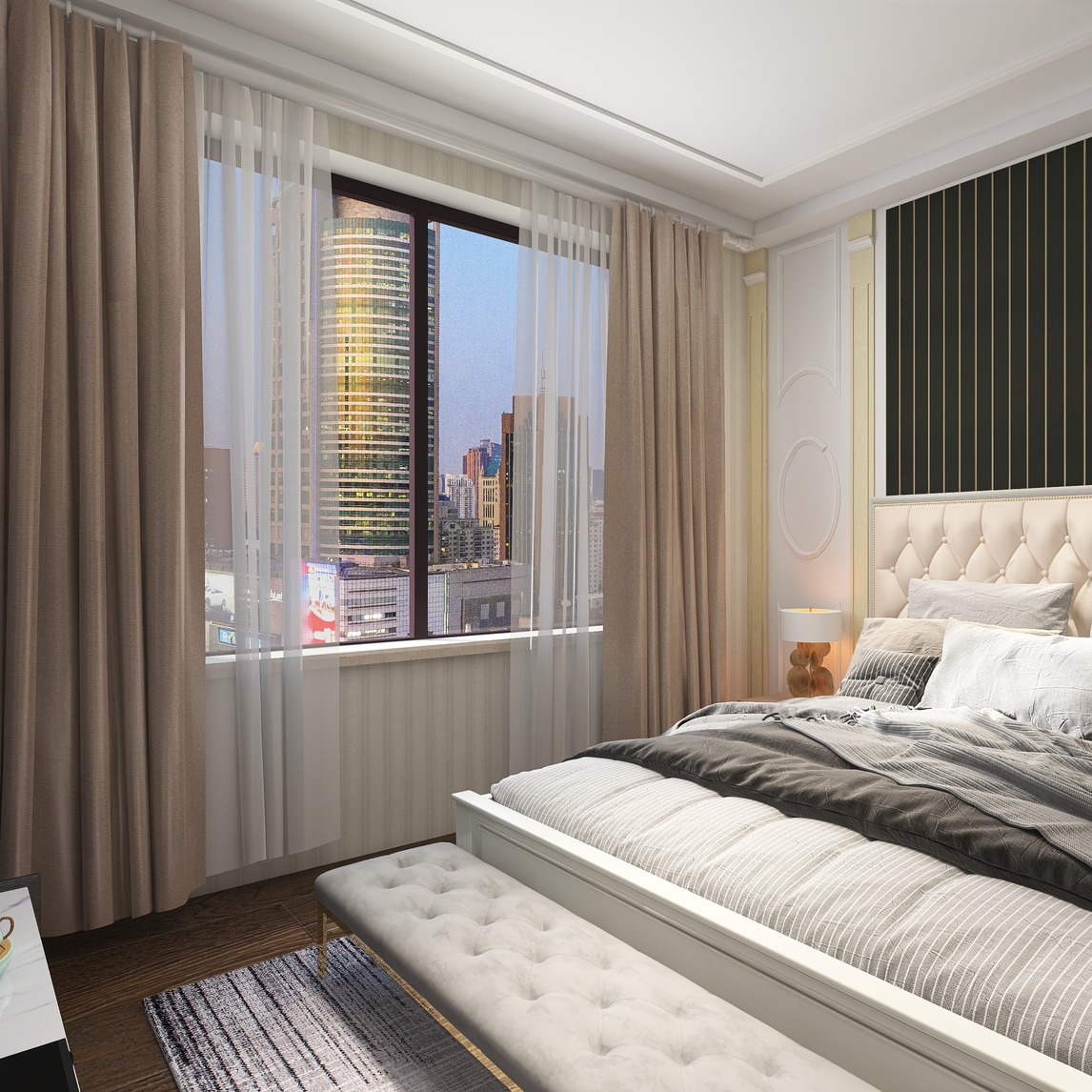 奢华的主卧 - wejil设计效果图 - 每平每屋·设计家