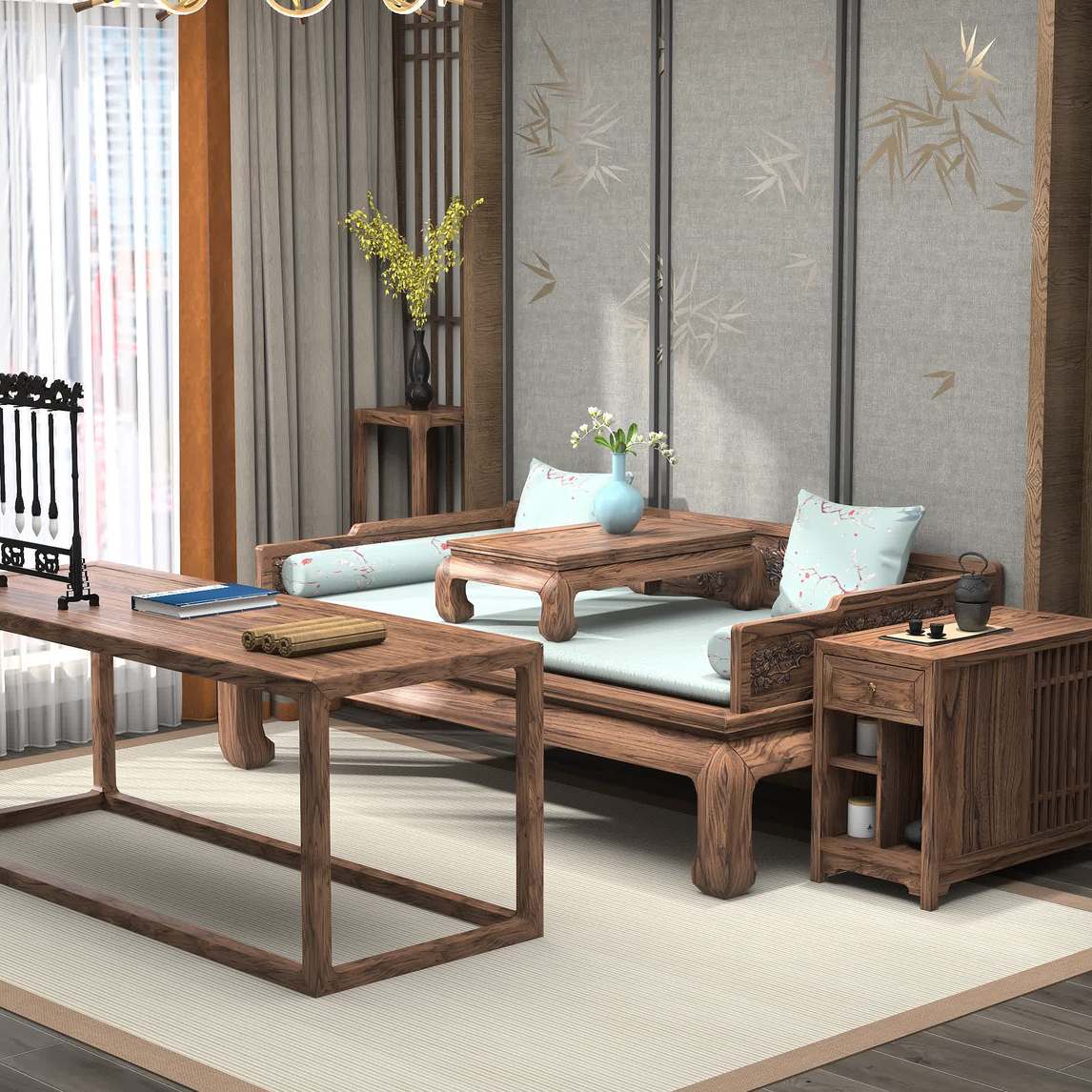 小户型中式客厅,有他够美