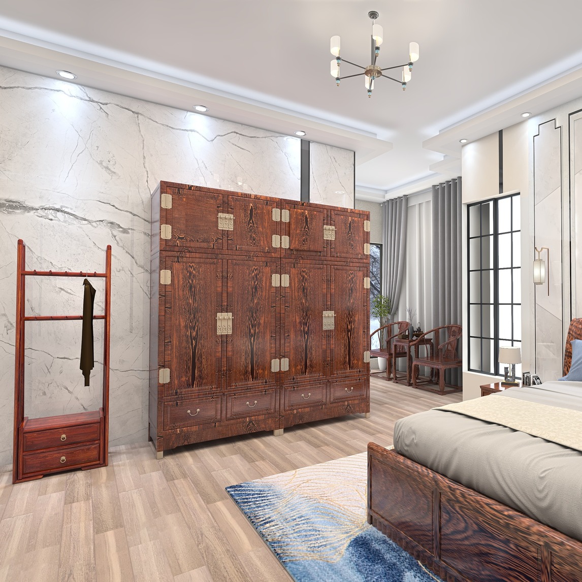 简约中式顶箱柜 极简风格又大气 - 王木匠大弟子设计效果图 - 每平每