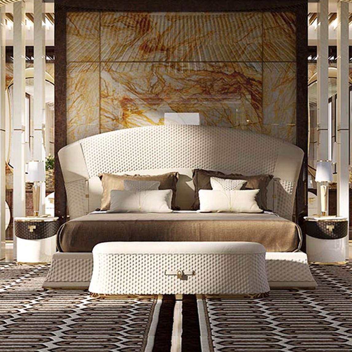 轻奢后现代真皮床意式米兰展真皮床主卧