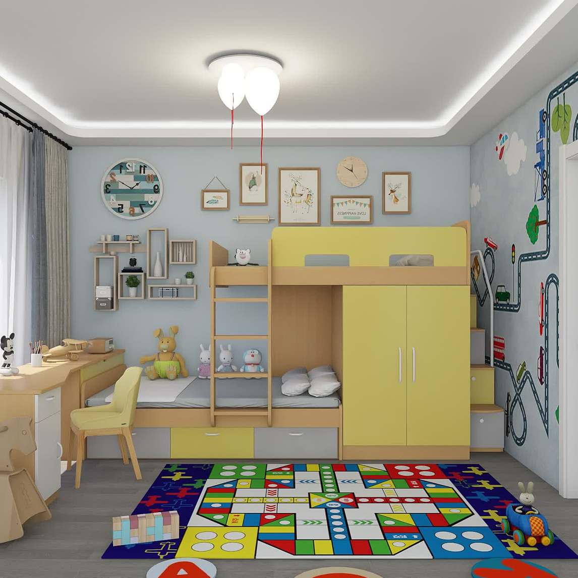 北欧风儿童房,给孩子打造一个趣味空间 - 汇雅家居设计效果图 - 每平