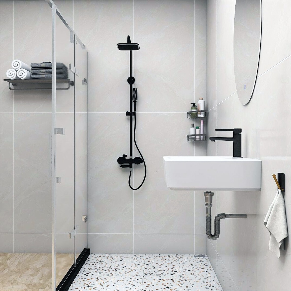 简约浴室搭配,这样设计方便又美观 - 居家装修设计者设计效果图 - 躺