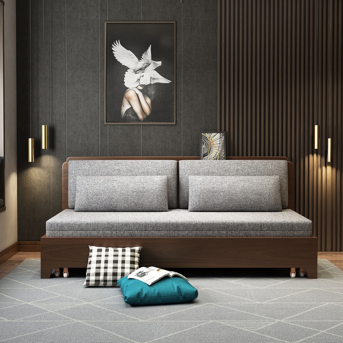 10款小户型设计妙用沙发床图片-中国木业网