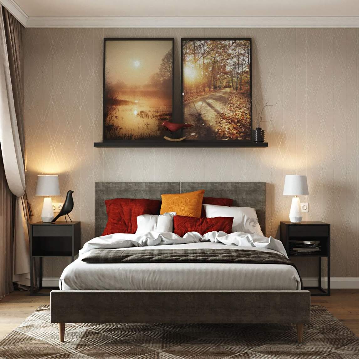 现代简约高级配色简约的秋日橘黄