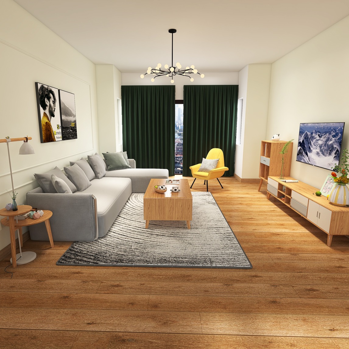 北欧风格客厅朴素清新的原始之美