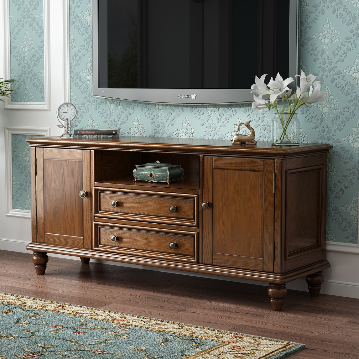 美式电视柜,客厅卧室一柜两用