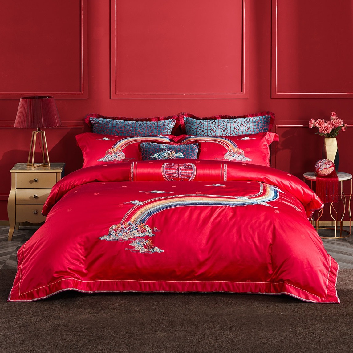 七彩祥瑞婚庆八件套,给你来中国风的婚礼