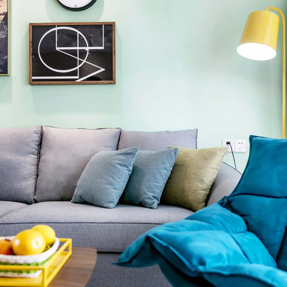 超美的北欧风客厅,色彩搭配十分到位 - 诺楠家居设计效果图 - 每平每