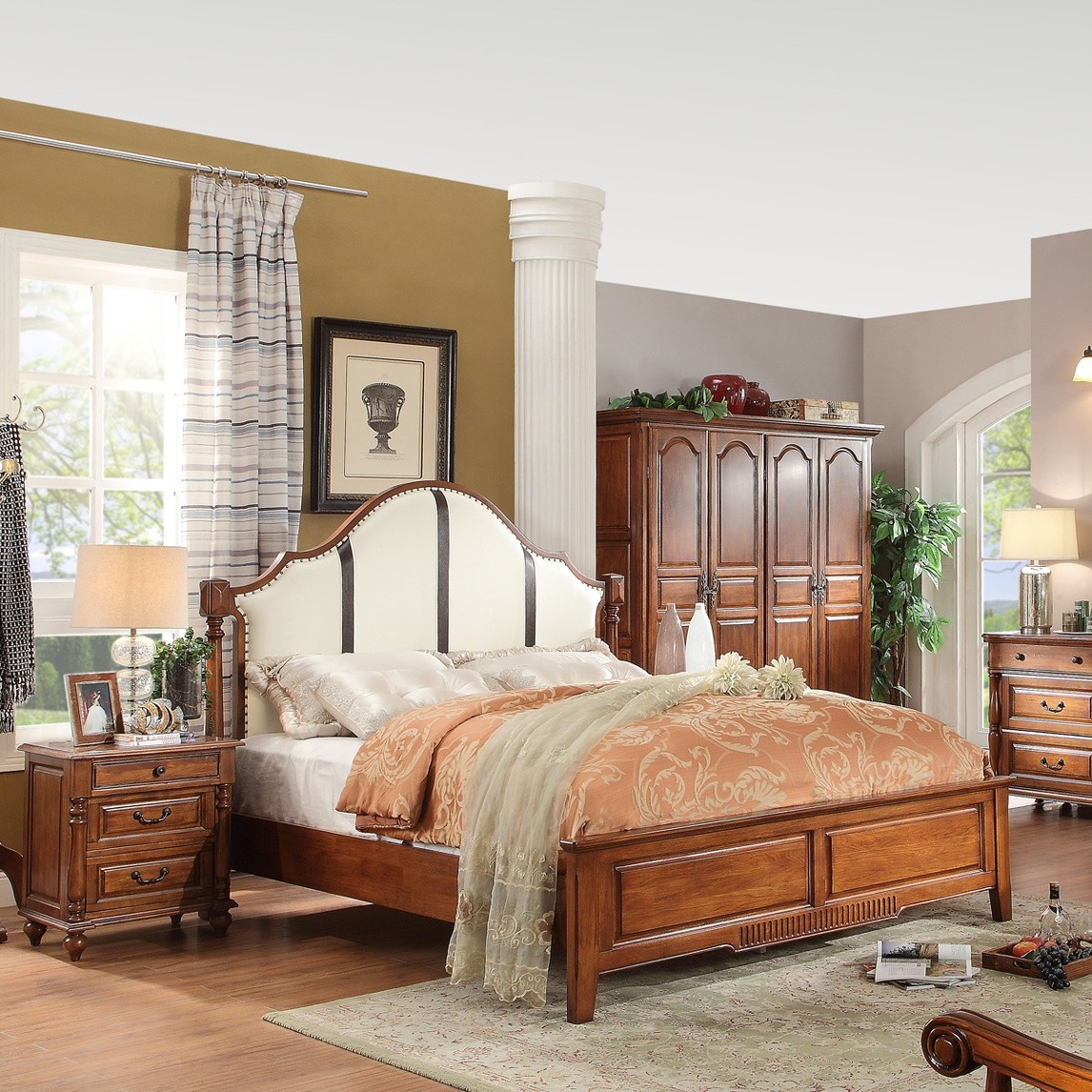 美式床经典全实木结构艺术感卧室 - 广兰家具设计效果图 - 每平每屋