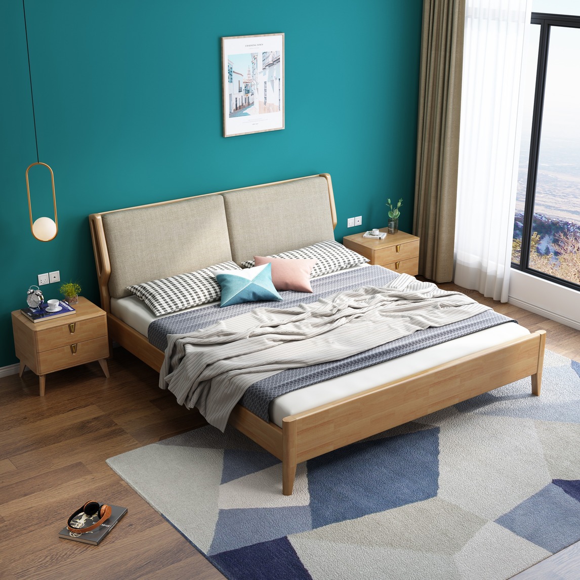 简约清新的原木色系北欧风卧室