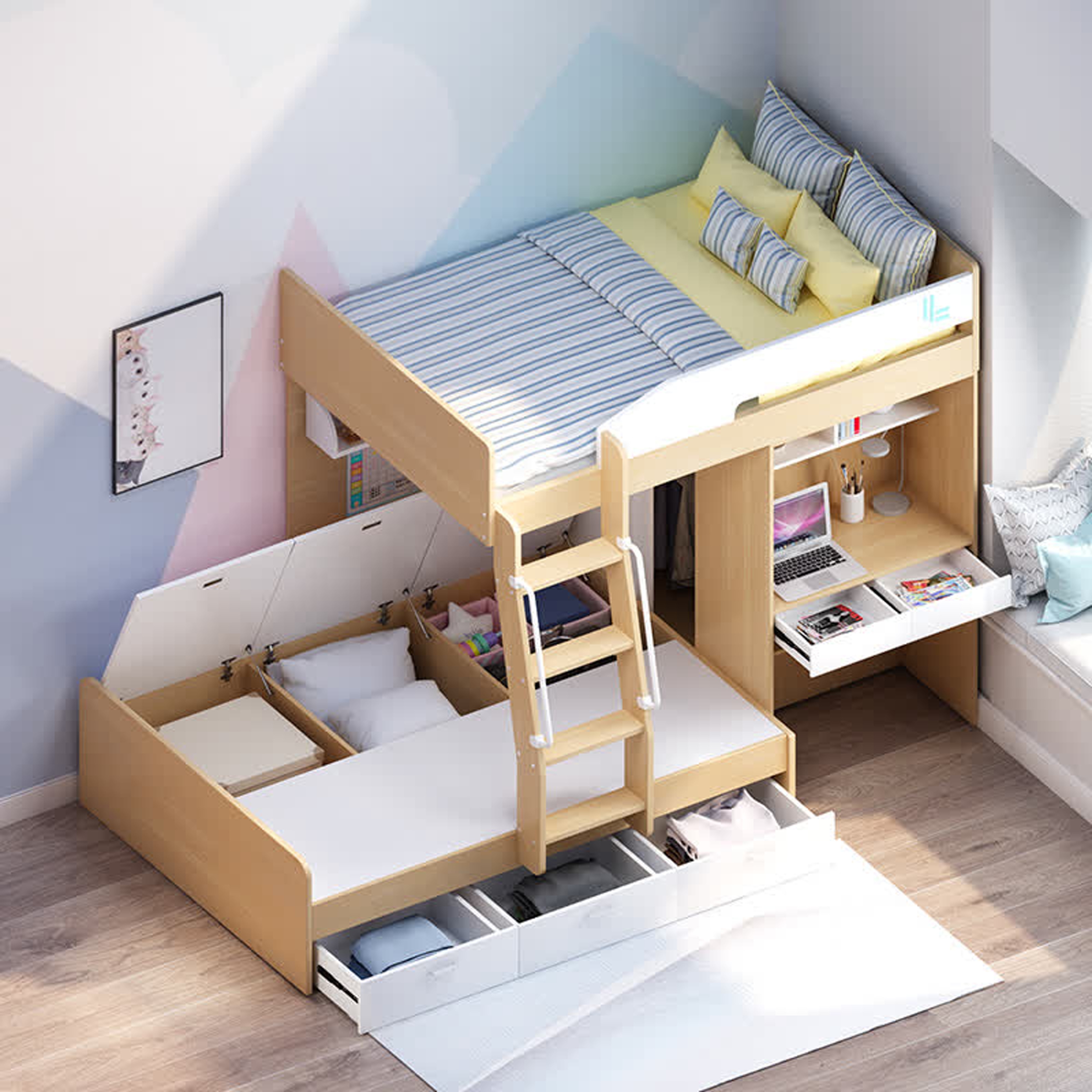 小房间双层床设计图图片