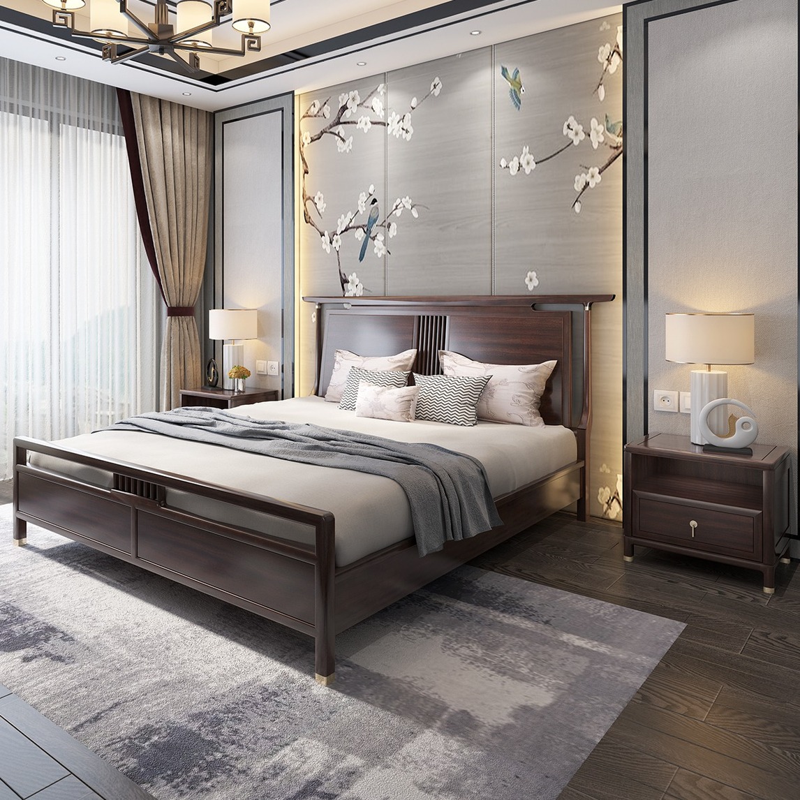 新中式全轻奢主卧陈列