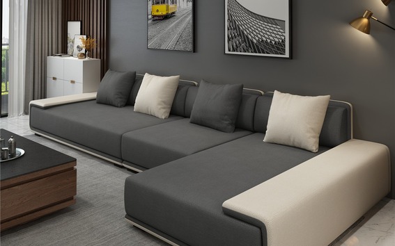 舒适,时尚科技布沙发 - 皇格森家具设计效果图 - 每平每屋·设计家