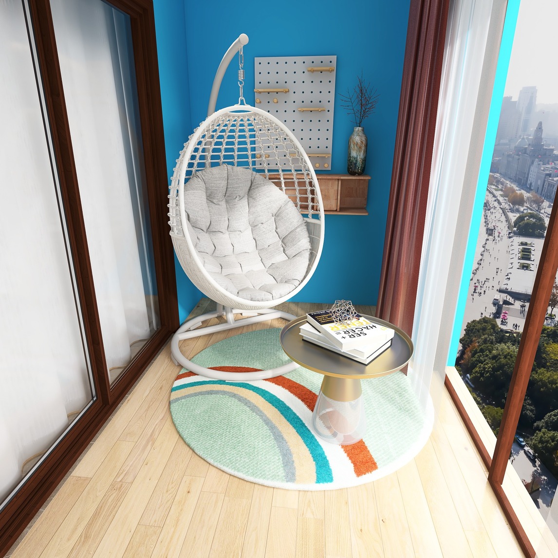 北欧休闲阳台,承载静谧时光