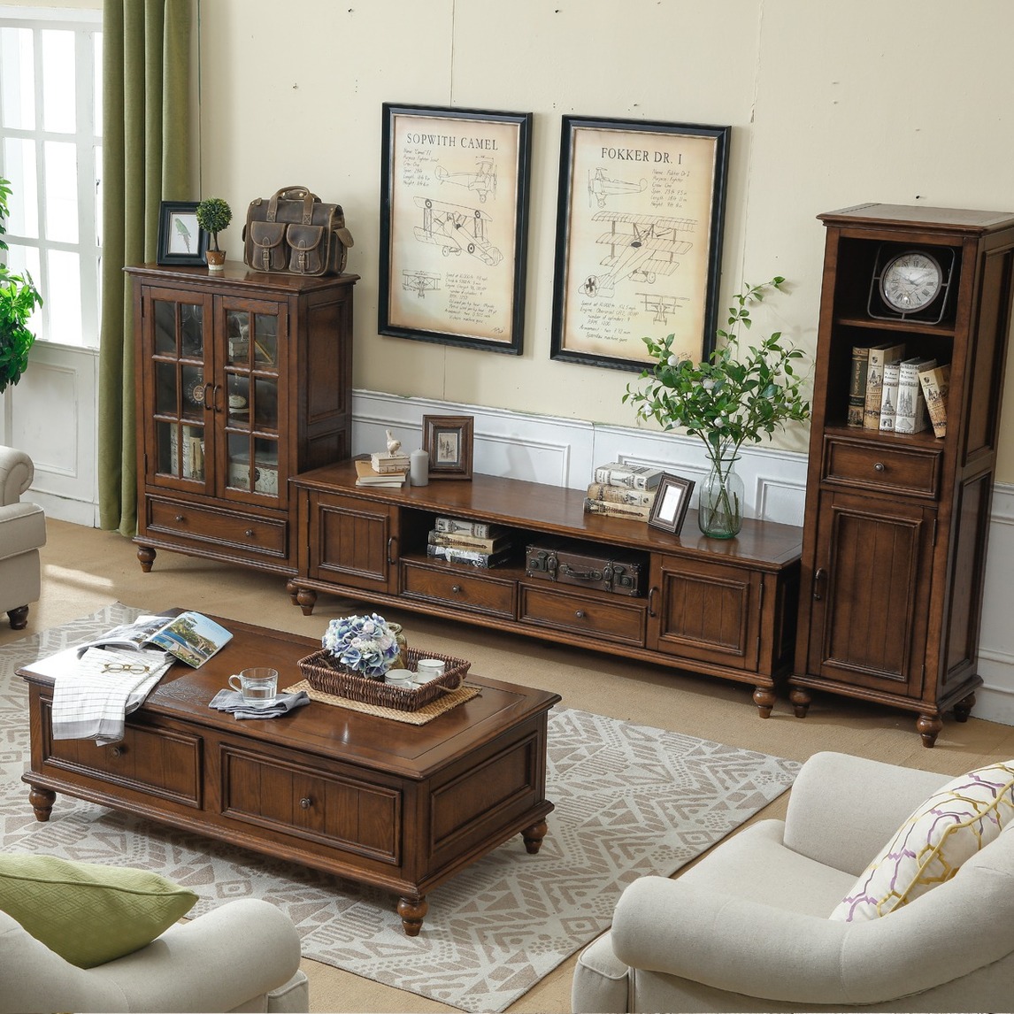 美式电视柜,金典美式客厅专属