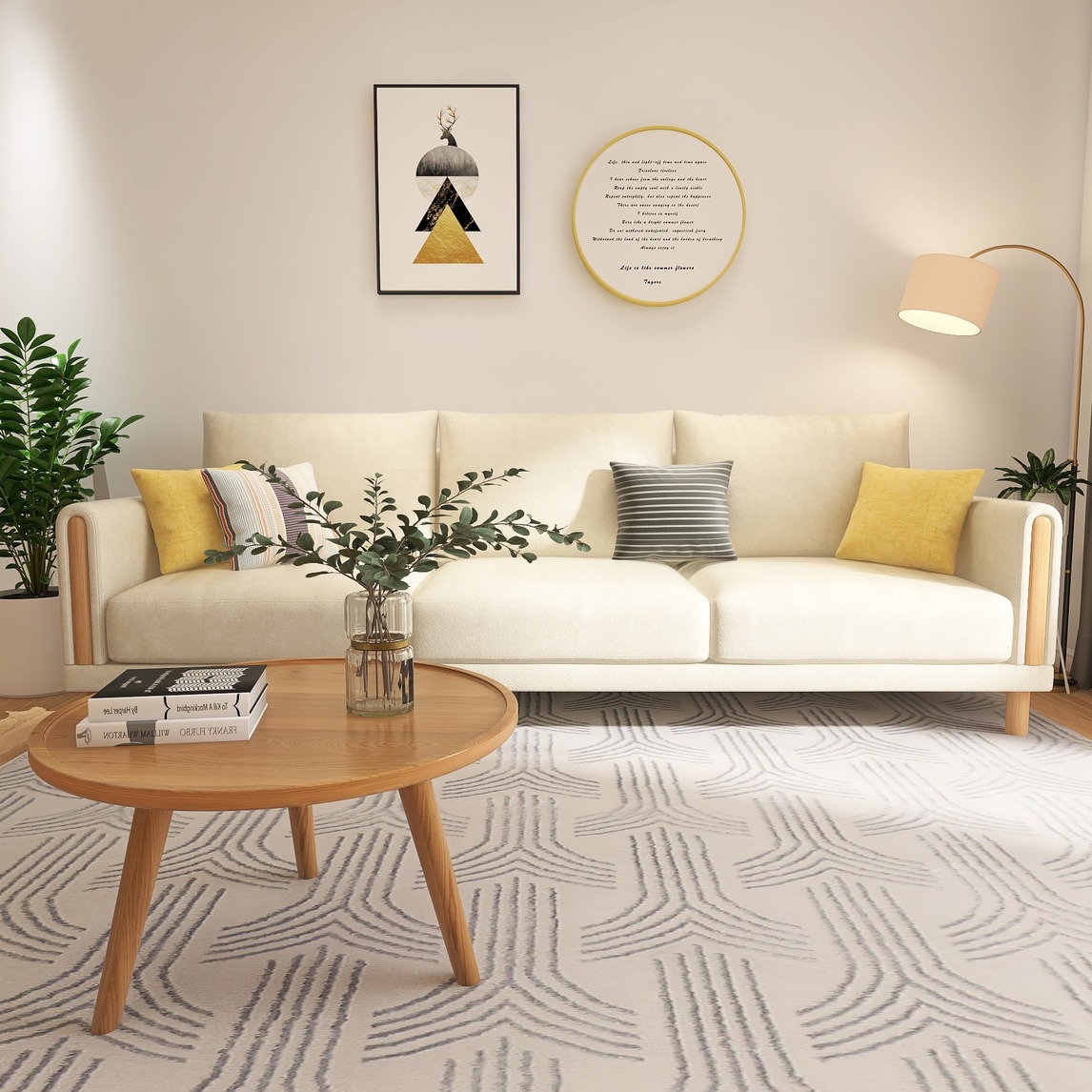 北欧客厅,落落大方的精致 - 北欧ins风好物设计效果图 - 每平每屋