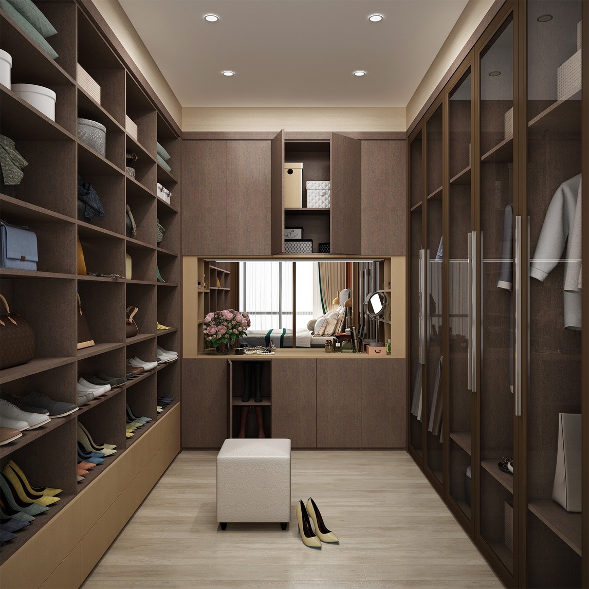 现代简约开放式衣帽间