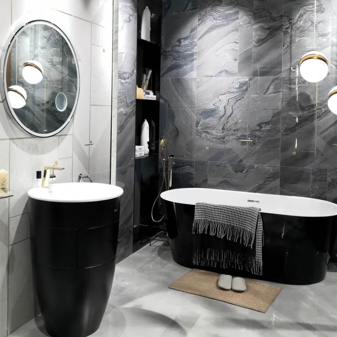 现代简约风黑白系浴室