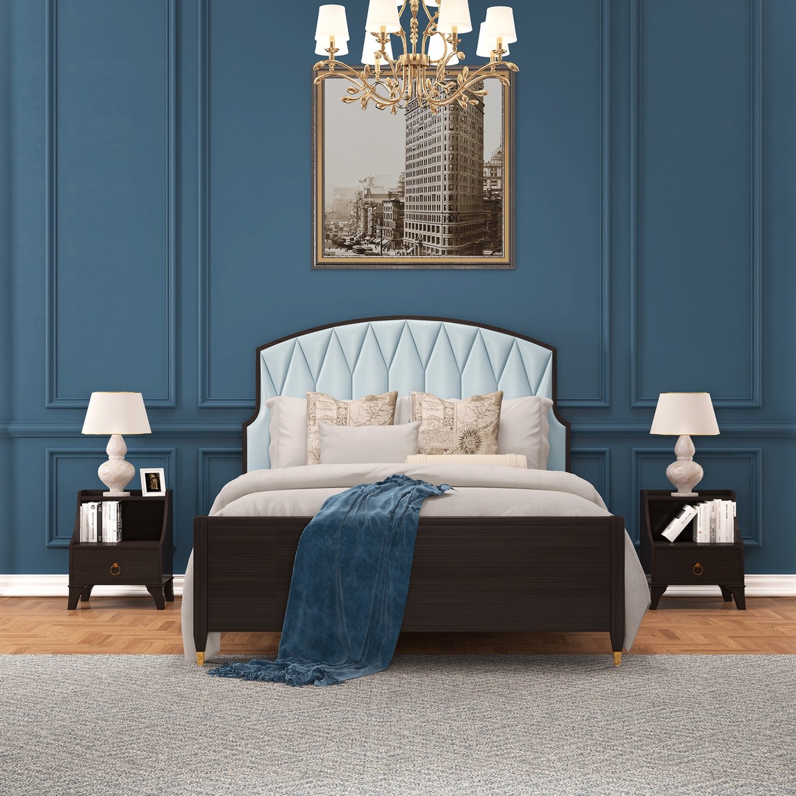 美式轻奢实木床