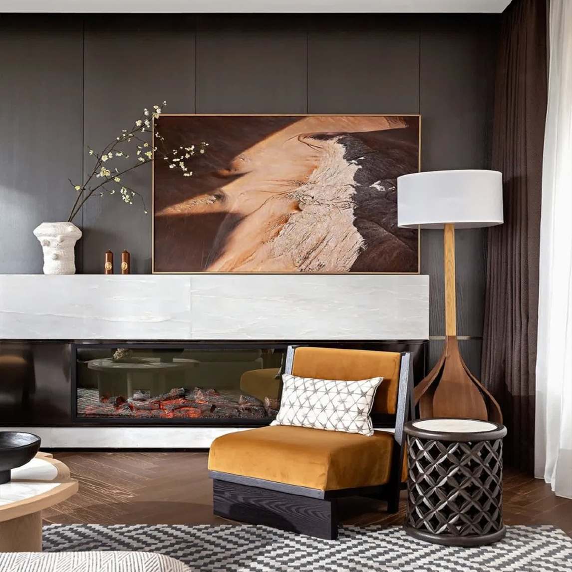 复古风客厅,艺术感十足 - 森木林家居设计设计效果图 - 每平每屋