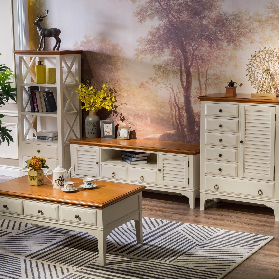 客厅的主角担当——茶几 - 蜀能实木家具设计效果图 - 每平每屋·设计