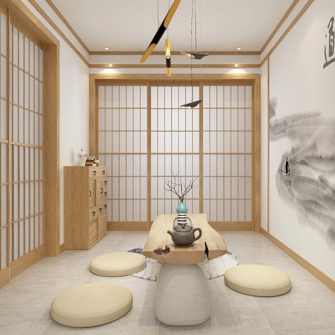 日式风格装修,清新淡雅 - 大岛优田定制设计效果图 - 躺平设计家