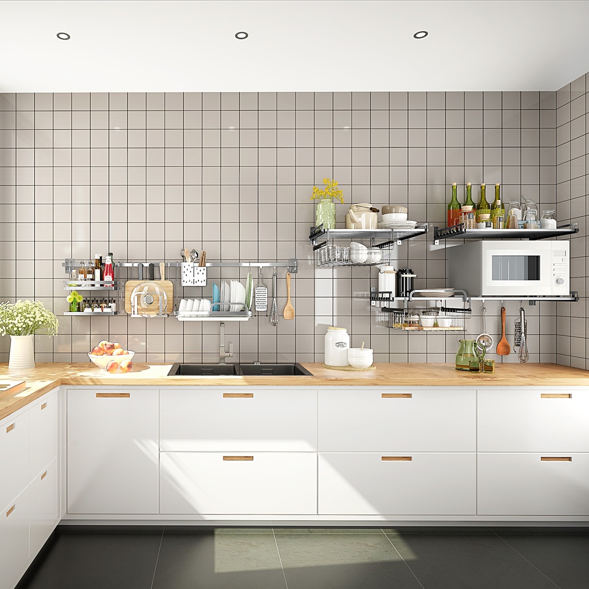 厨房收纳空间不足你需要壁挂置物架