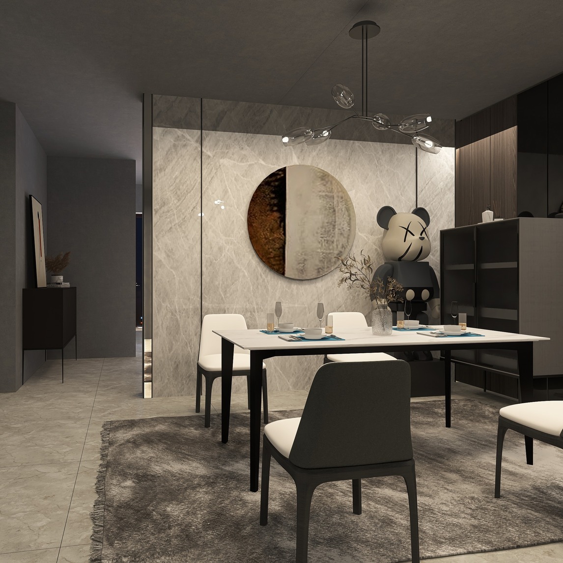 意式餐厅 - 意式极简设计师one设计效果图 - 每平每屋·设计家