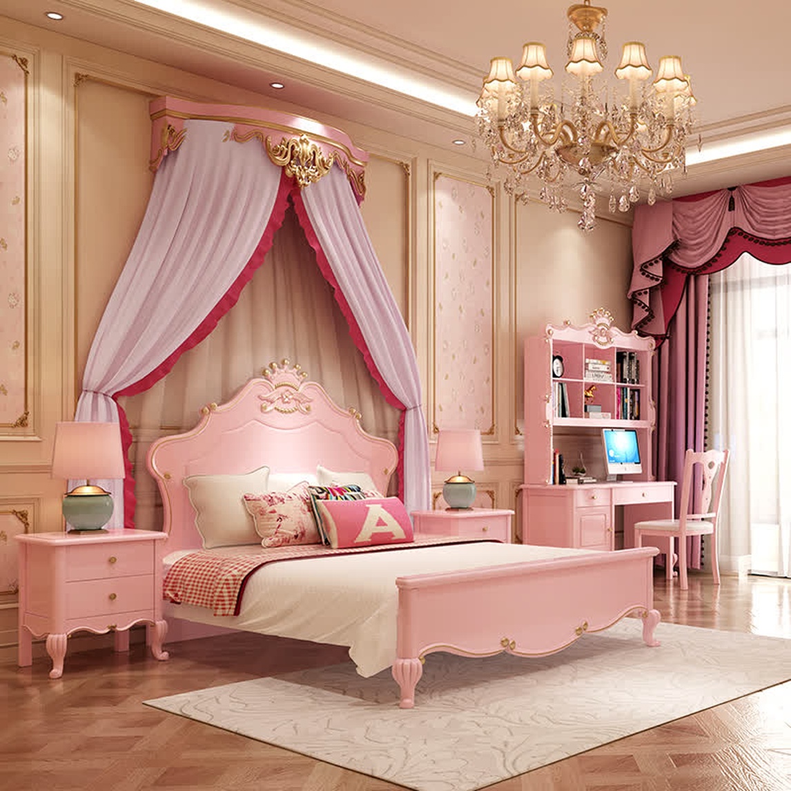 色泽美观,浪漫色系北欧风儿童房