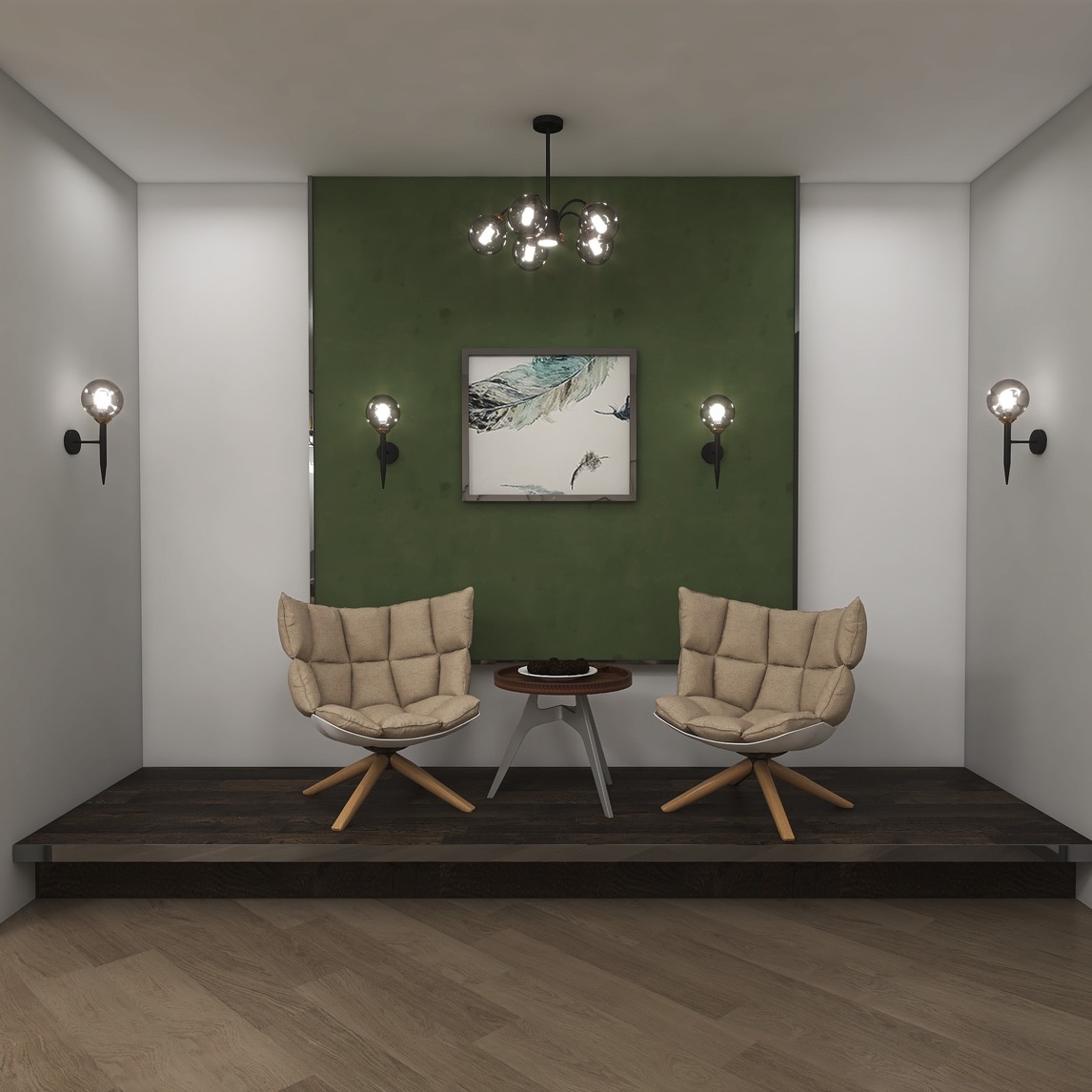 自由亮旗舰店3d样板间现代北欧展厅 - freebright设计效果图 - 每平每