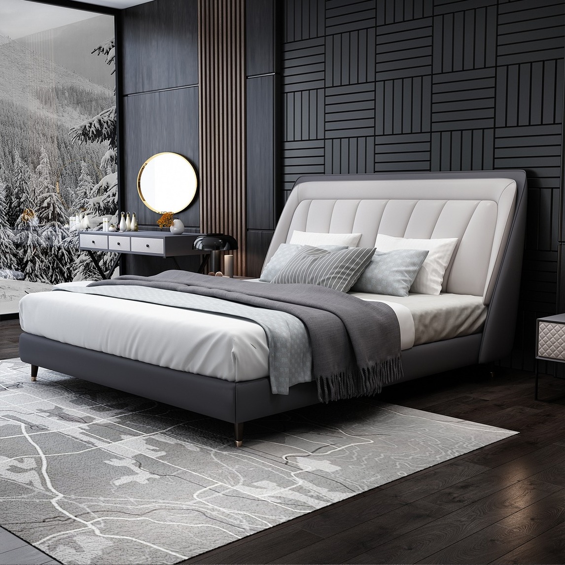 北欧轻奢卧室软床