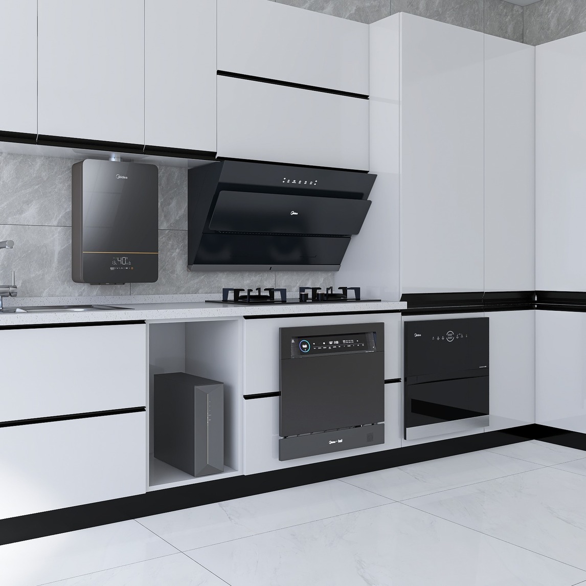 简单的厨房简单的你 - 美的厨房电器设计效果图 - 每平每屋·设计家