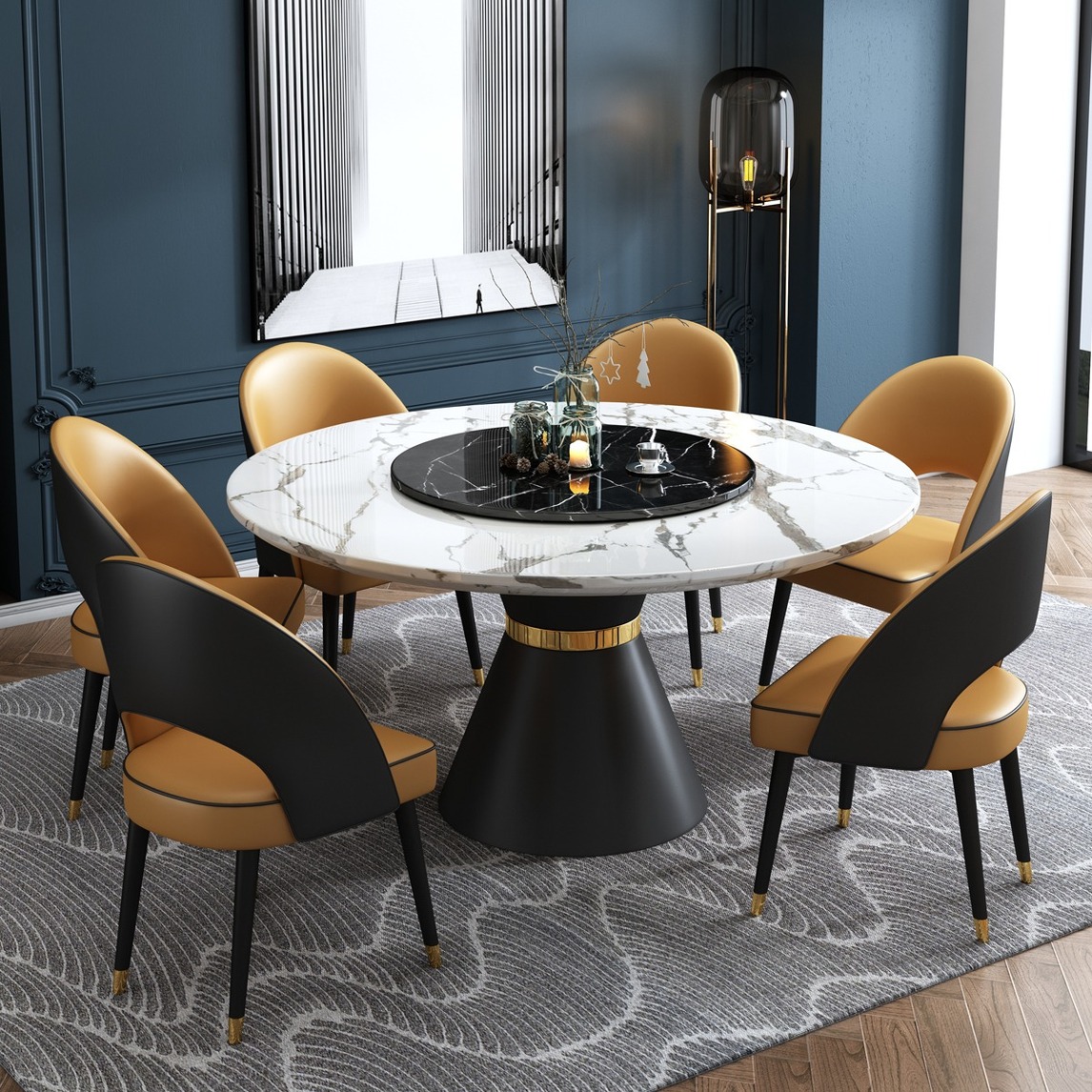 轻奢餐桌椅组合