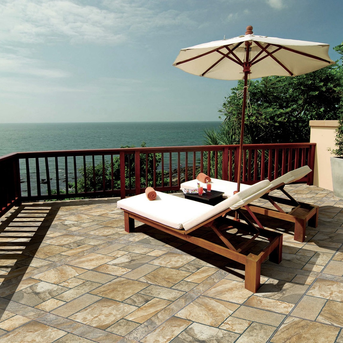 庭院院子地砖防滑防冻露台户外别墅瓷砖 - 创坤瓷砖设计效果图 - 每平