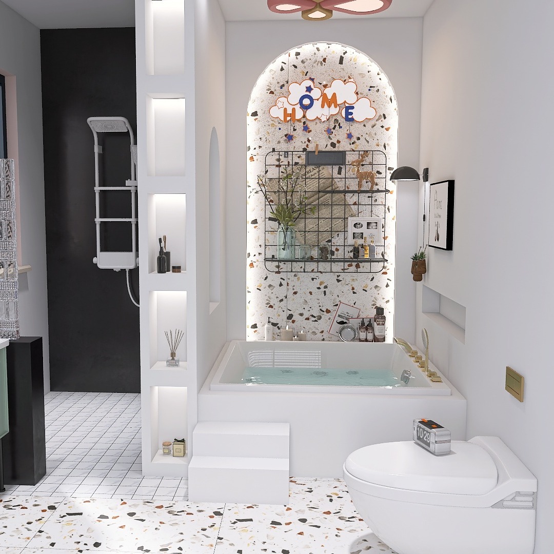 中式别墅中式卫生间淋浴房装修设计效果图 – 设计本装修效果图