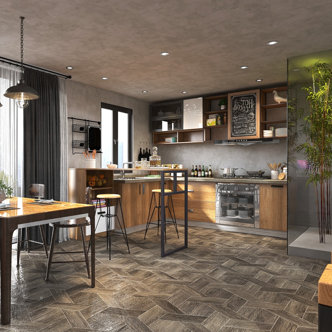 工业风厨房显逼格