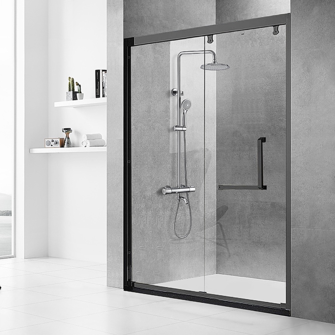 北欧简约干湿分离隔断推拉门淋浴房