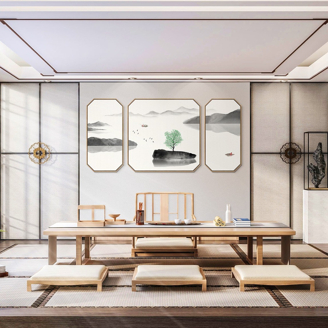 有一种茶室,叫新中式 - 逸品陈设设计效果图 - 每平每屋·设计家