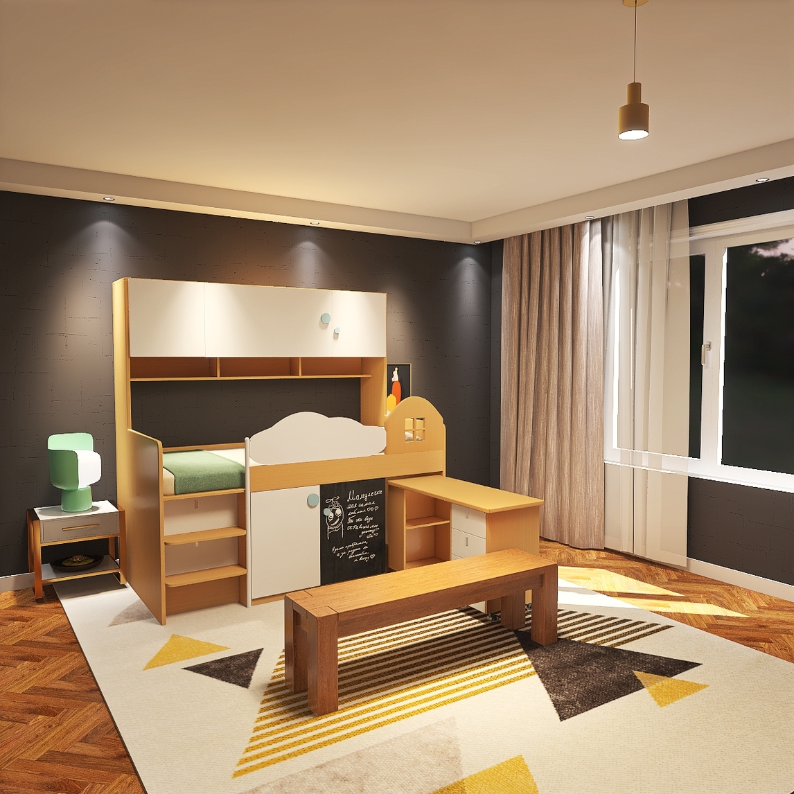 新中式儿童房让孩子睡得更安心