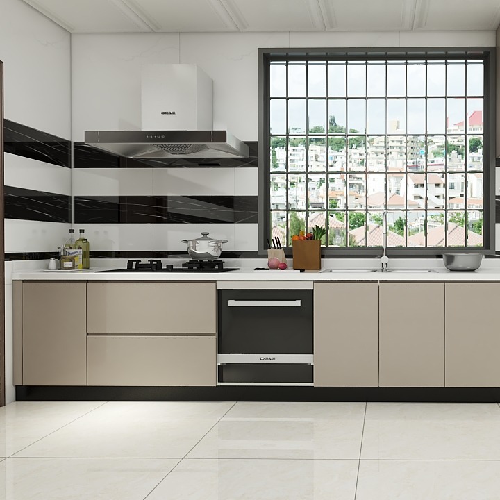 家电做嵌入式,干净整洁,节省空间 - 丽博橱柜天津滨海新区店设计效果