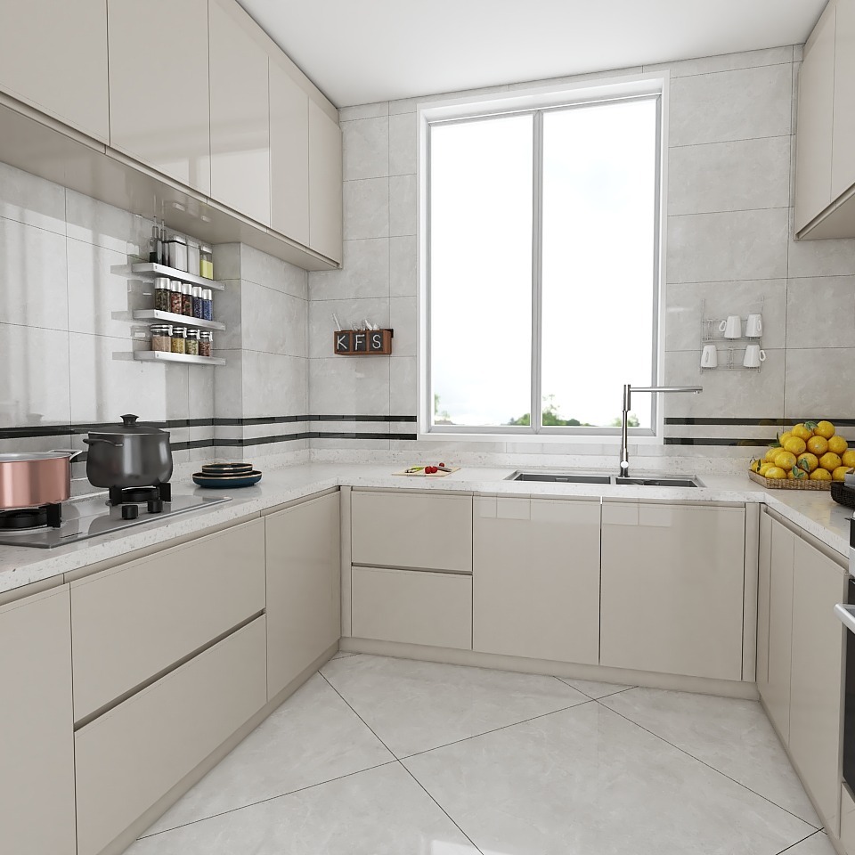 u型的厨房该这么定制橱柜 - 苏州横塘红星店设计效果图 - 每平每屋