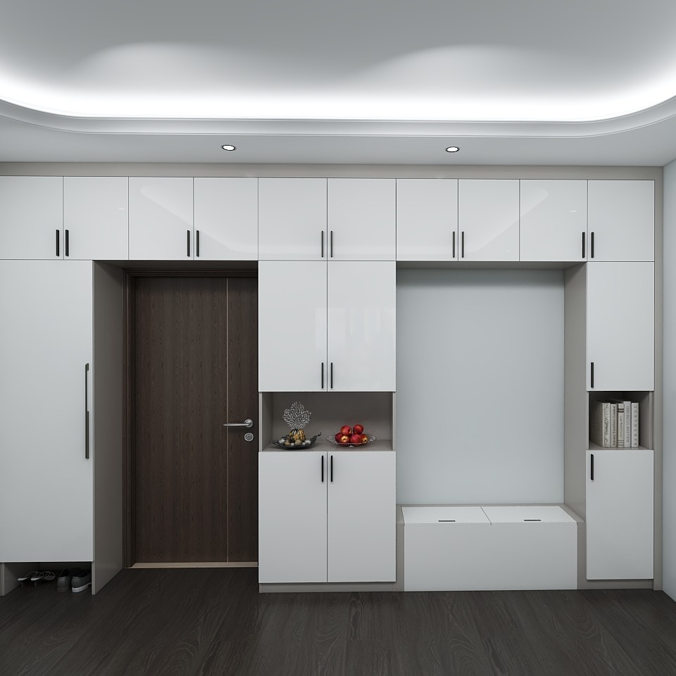 简约白色玄关柜干净整洁