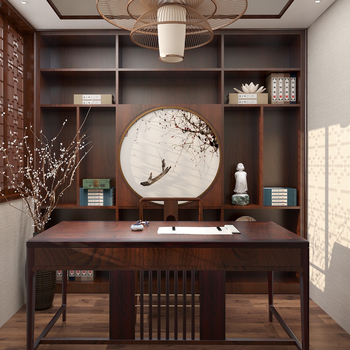 8㎡小书房做新中式,也很有气场