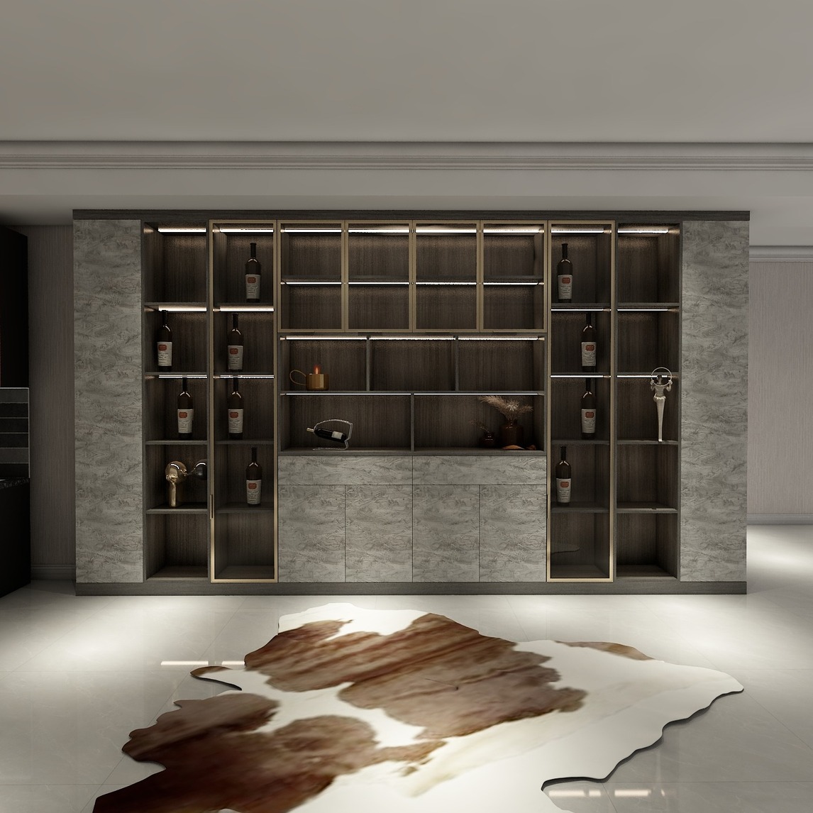 原木色 多功能定制柜 - 三峰-大连店设计效果图 - 每平每屋·设计家