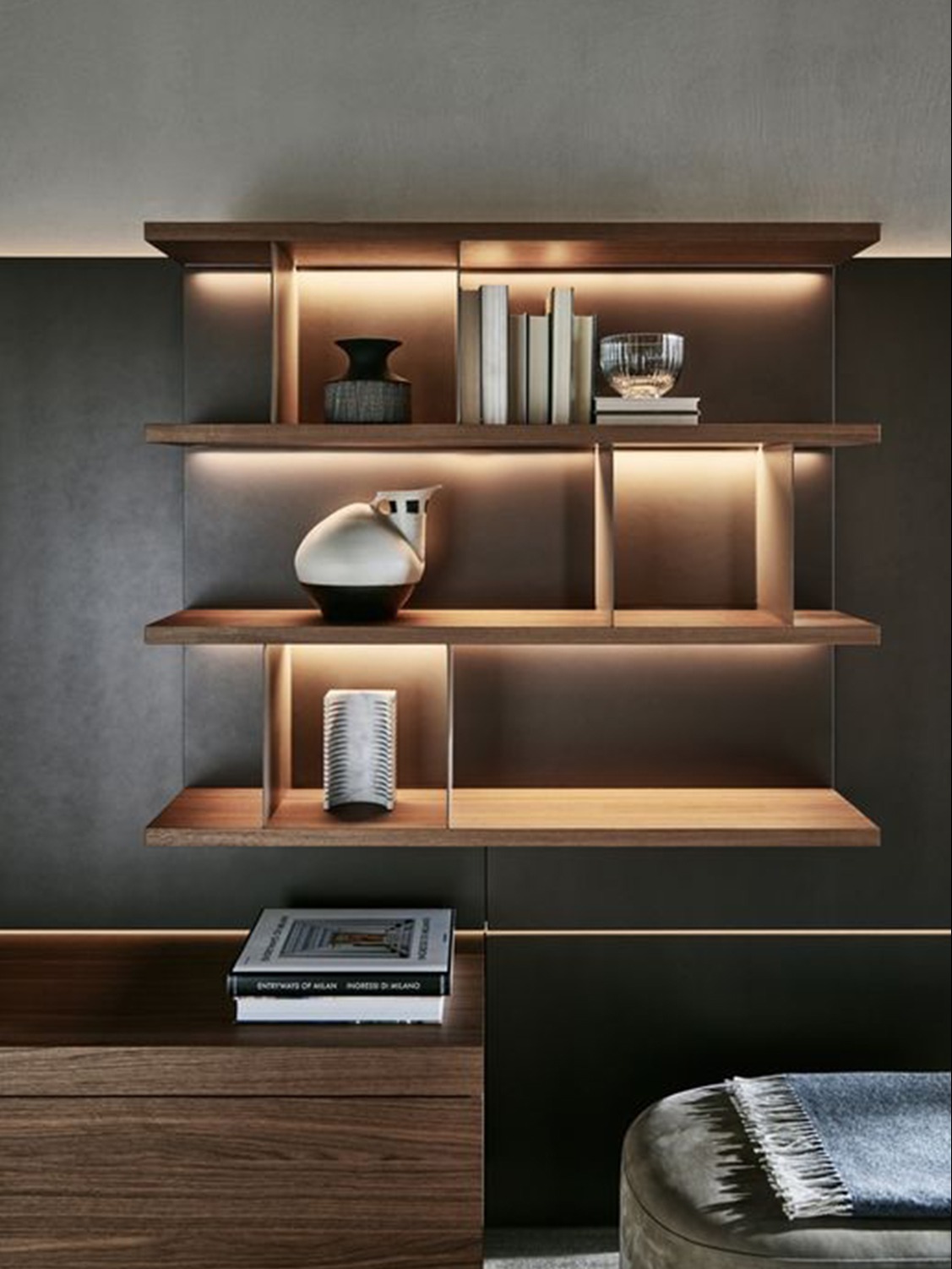 背景墙层板定制设计 - 居美术设计效果图 - 每平每屋·设计家