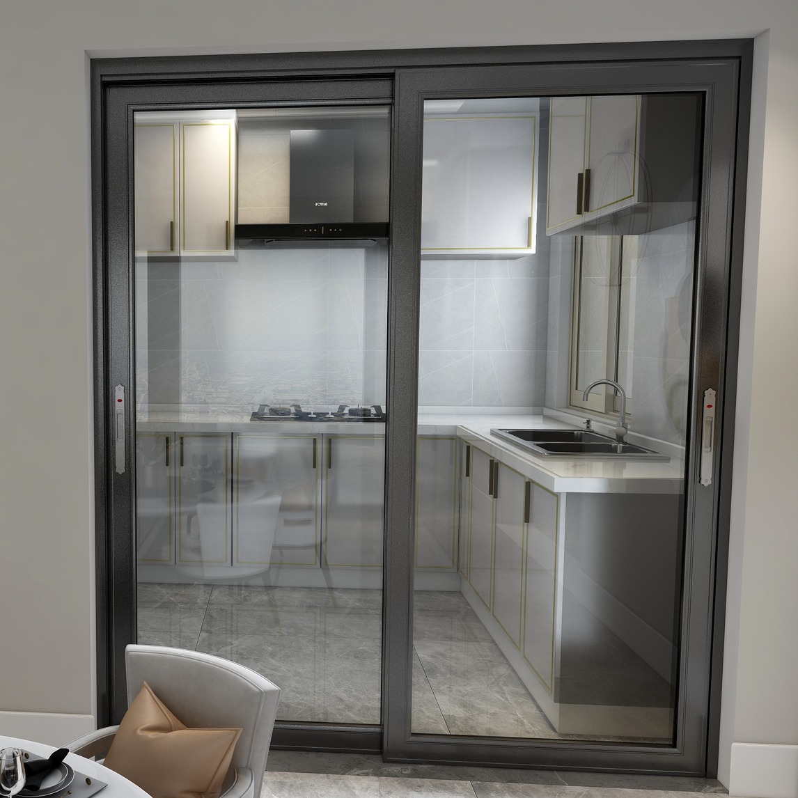 厨房推拉门 - 飞宇门窗(玉屏店)设计效果图 - 每平每屋·设计家