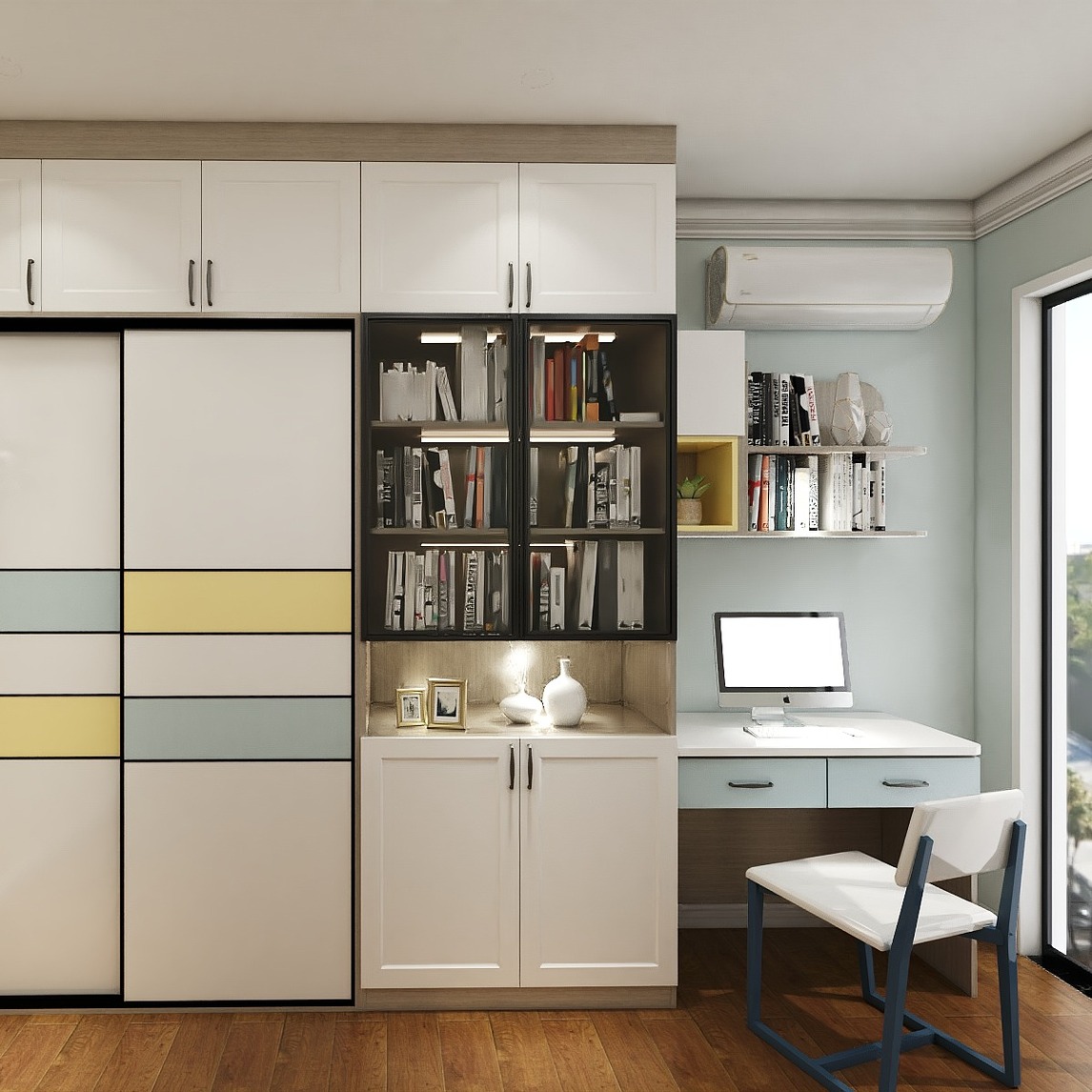 定制衣柜77书柜77书桌一体式治愈强迫症