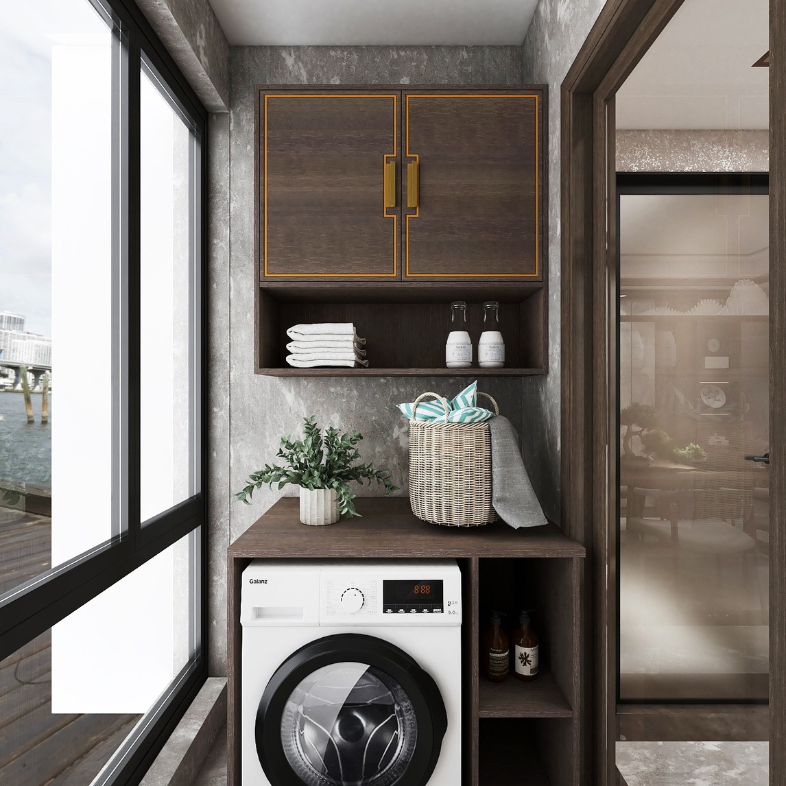 后现代轻奢风阳台,满足你的少女心